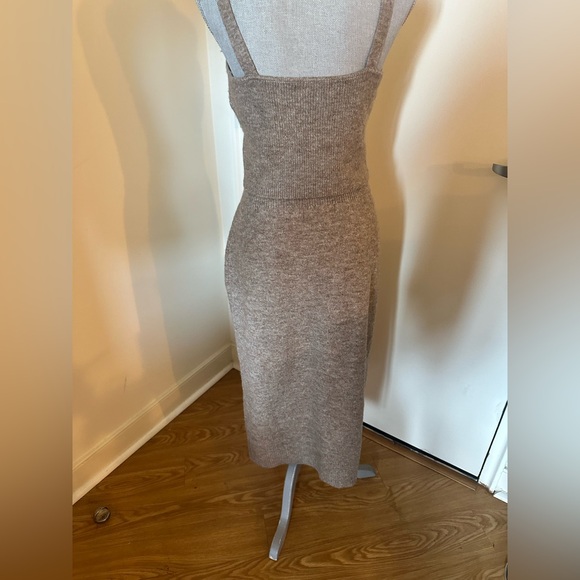 Mango Brown 2piece Bodycon Midi Dress Sweetheart Neckline - Picture 7 of 12